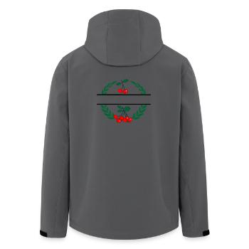 Kirschen im Lorbeerkranz mit roten Kirschen - Recycelte Männer Softshell-Jacke von Stanley/Stella - Anthrazit - Hinten - AI Model Male 185 light (185cm)