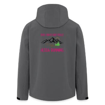 Ultra Running - Schlamm, Schweiß und Trails - Recycelte Männer Softshell-Jacke von Stanley/Stella - Anthrazit - Hinten - AI Model Male 185 light (185cm)