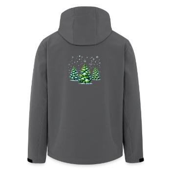 Winterliche Eleganz – Tannen & Sterne - Recycelte Männer Softshell-Jacke von Stanley/Stella - Anthrazit - Hinten - AI Model Male 185 light (185cm)