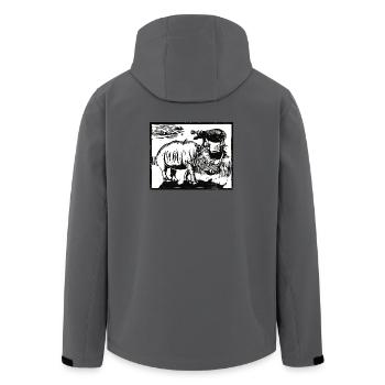 alpha beast rhinoceros hippopotamus - Men’s Recycled Softshell Jacket by Stanley/Stella - anthracite - Back - AI Model Male 185 light (185cm)