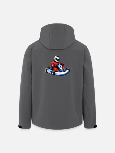 Go-Kart Racer Illustration - Men’s Recycled Softshell Jacket by Stanley/Stella - anthracite