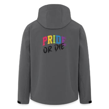 LGBT Pride Month - Pride or Die - Men’s Recycled Softshell Jacket by Stanley/Stella - anthracite - Back - AI Model Male 185 light (185cm)