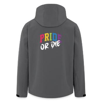 LGBT Pride Month - Pride or Die - Men’s Recycled Softshell Jacket by Stanley/Stella - anthracite - Back - AI Model Male 185 light (185cm)