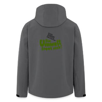 Flaschendeckel - Umwelt freut sich - Recycelte Männer Softshell-Jacke von Stanley/Stella - Anthrazit - Hinten - AI Model Male 185 light (185cm)