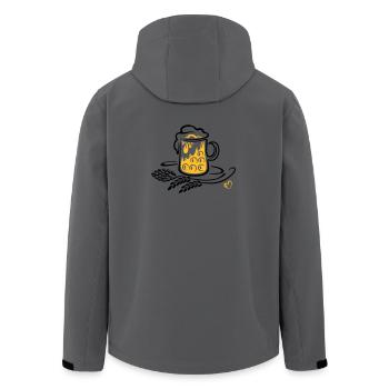 Beer Beer Mug Hops Wheat - Men’s Recycled Softshell Jacket by Stanley/Stella - anthracite - Back - AI Model Male 185 light (185cm)
