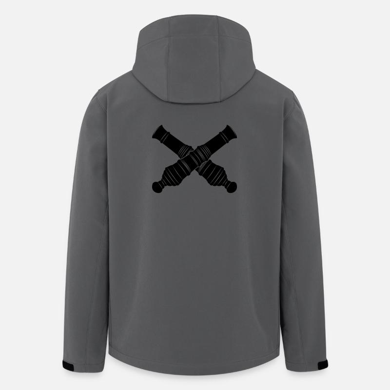 Deux canons croisés - Veste softshell homme en polyester recyclé Stanley/Stella - charbon