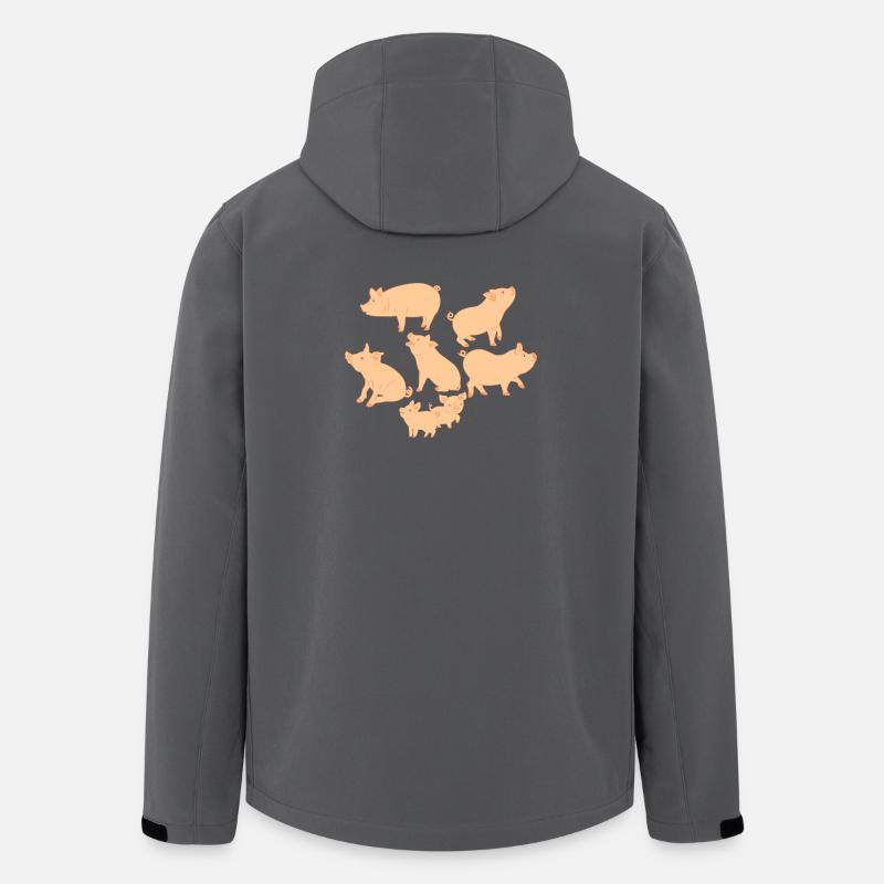 Five pigs and two piglets - Men’s Recycled Softshell Jacket by Stanley/Stella - anthracite