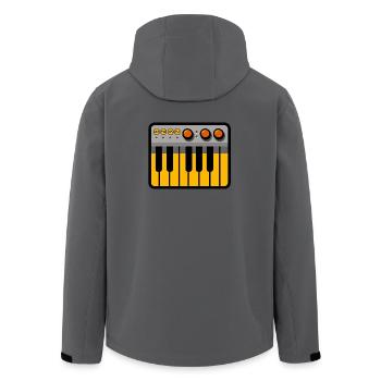 mono synth - Men’s Recycled Softshell Jacket by Stanley/Stella - anthracite - Back - AI Model Male 185 light (185cm)