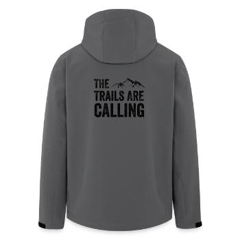 The Trails Are Calling - Men’s Recycled Softshell Jacket by Stanley/Stella - anthracite - Back - AI Model Male 185 light (185cm)