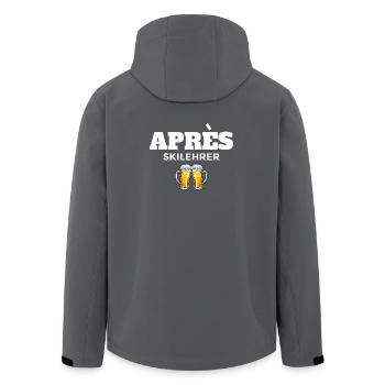 Apres Skilehrer mit Bierkrügen - Recycelte Männer Softshell-Jacke von Stanley/Stella - Anthrazit - Hinten - AI Model Male 185 light (185cm)