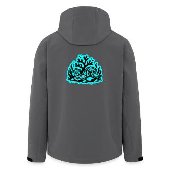 Korallenriff Ozean Korallen Symbol - Recycelte Männer Softshell-Jacke von Stanley/Stella - Anthrazit - Hinten - AI Model Male 185 light (185cm)