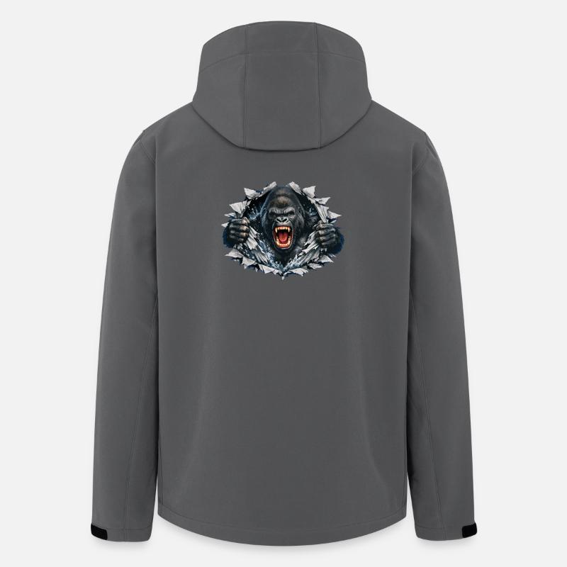 Gorilla bricht durch: Brüllende Kraft - Recycelte Männer Softshell-Jacke von Stanley/Stella - Anthrazit