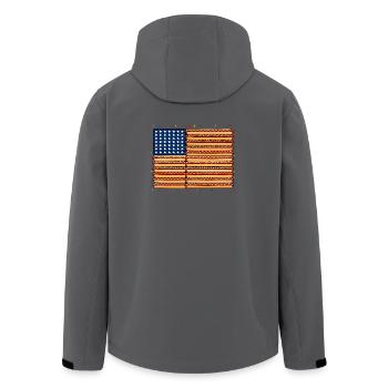 American flag made of hotdogs for barbecue fans - Men’s Recycled Softshell Jacket by Stanley/Stella - anthracite - Back - AI Model Male 185 light (185cm)