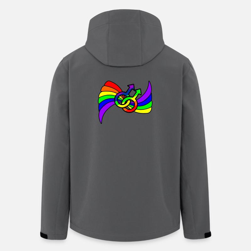 Regenbogen-Gay-Pride-Logo - Recycelte Männer Softshell-Jacke von Stanley/Stella - Anthrazit