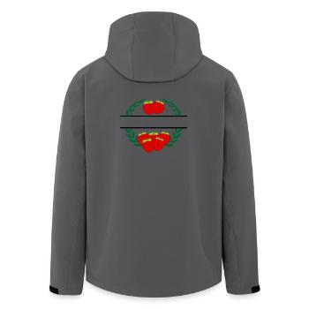 Erdbeeren im Lorbeerkranz mit roten Erdbeeren - Recycelte Männer Softshell-Jacke von Stanley/Stella - Anthrazit - Hinten - AI Model Male 185 light (185cm)