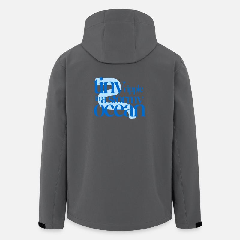 Tiny ripple in a stormy ocean (blue background) - Recycelte Männer Softshell-Jacke von Stanley/Stella - Anthrazit