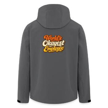 World's Okayest Employee - Men’s Recycled Softshell Jacket by Stanley/Stella - anthracite - Back - AI Model Male 185 light (185cm)