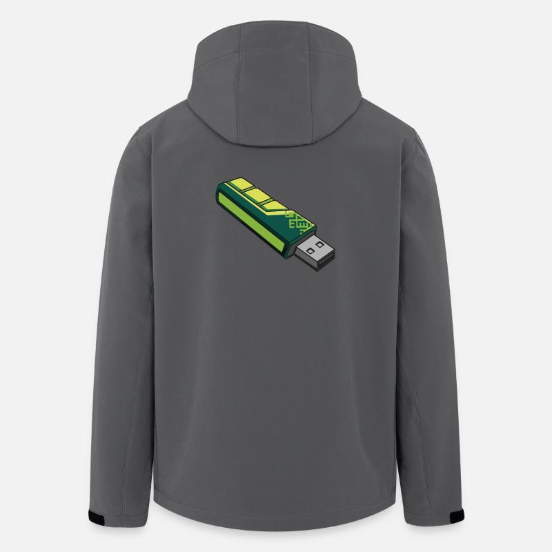 usb_en_tonos_verdes - Men’s Recycled Softshell Jacket by Stanley/Stella - anthracite