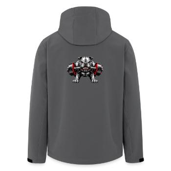 Bulldog Strength Dumbbell - Men’s Recycled Softshell Jacket by Stanley/Stella - anthracite - Back - AI Model Male 185 light (185cm)