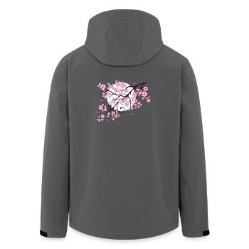 Kirschbaum Kirschblüten mit Herzen Sakura Frühling - Recycelte Männer Softshell-Jacke von Stanley/Stella - Anthrazit - Hinten - AI Model Male 185 light (185cm)