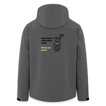 Agile doesn't come with a brain - please use yours - Veste softshell homme en polyester recyclé Stanley/Stella - charbon - Dos - AI Model Male 185 light (185cm)