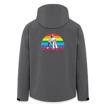 Schweizer Schwinger Schwingen im Vintage  Design - Recycelte Männer Softshell-Jacke von Stanley/Stella - Anthrazit - Hinten - AI Model Male 185 light (185cm)