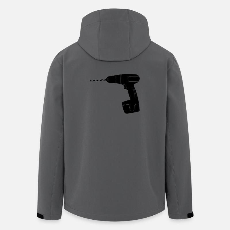 Logo de perceuse à outils - Veste softshell homme en polyester recyclé Stanley/Stella - charbon