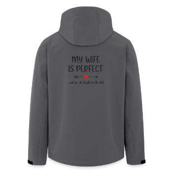 Ma femme est parfaite - Veste softshell homme en polyester recyclé Stanley/Stella - charbon - Dos - AI Model Male 185 light (185cm)