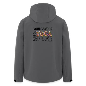 Voulez-vous faire du YOGA avec moi ce soir - Veste softshell homme en polyester recyclé Stanley/Stella - charbon - Dos - AI Model Male 185 light (185cm)