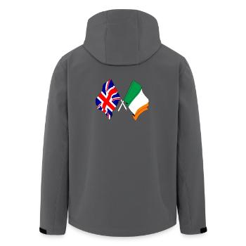 Flag of England and Flag of Ireland - Men’s Recycled Softshell Jacket by Stanley/Stella - anthracite - Back - AI Model Male 185 light (185cm)