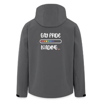 LGBTQ Pride Month - Gay Pride. Loading - Men’s Recycled Softshell Jacket by Stanley/Stella - anthracite - Back - AI Model Male 185 light (185cm)