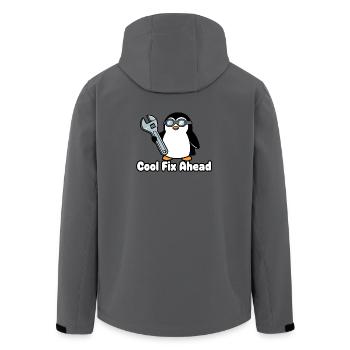 Pinguin Mechaniker mit Schraubenschlüssel - Recycelte Männer Softshell-Jacke von Stanley/Stella - Anthrazit - Hinten - AI Model Male 185 light (185cm)