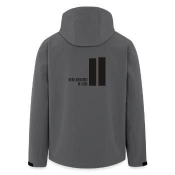 ANGRIFFE 11. September - Recycelte Männer Softshell-Jacke von Stanley/Stella - Anthrazit - Hinten - AI Model Male 185 light (185cm)