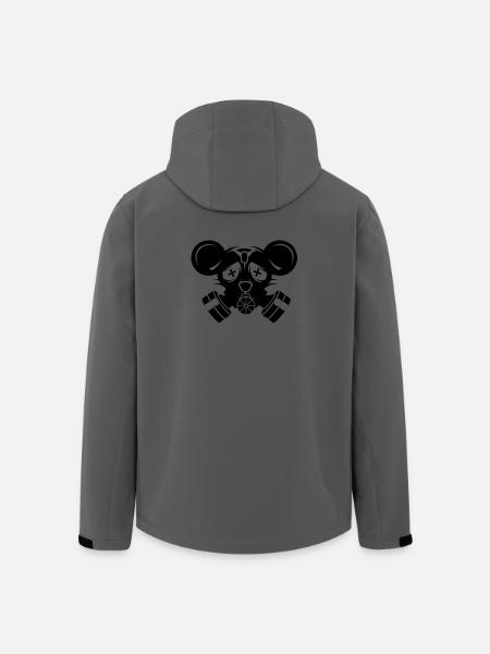 coole Gasmaske mit Mäuseohren - Recycelte Männer Softshell-Jacke von Stanley/Stella - Anthrazit