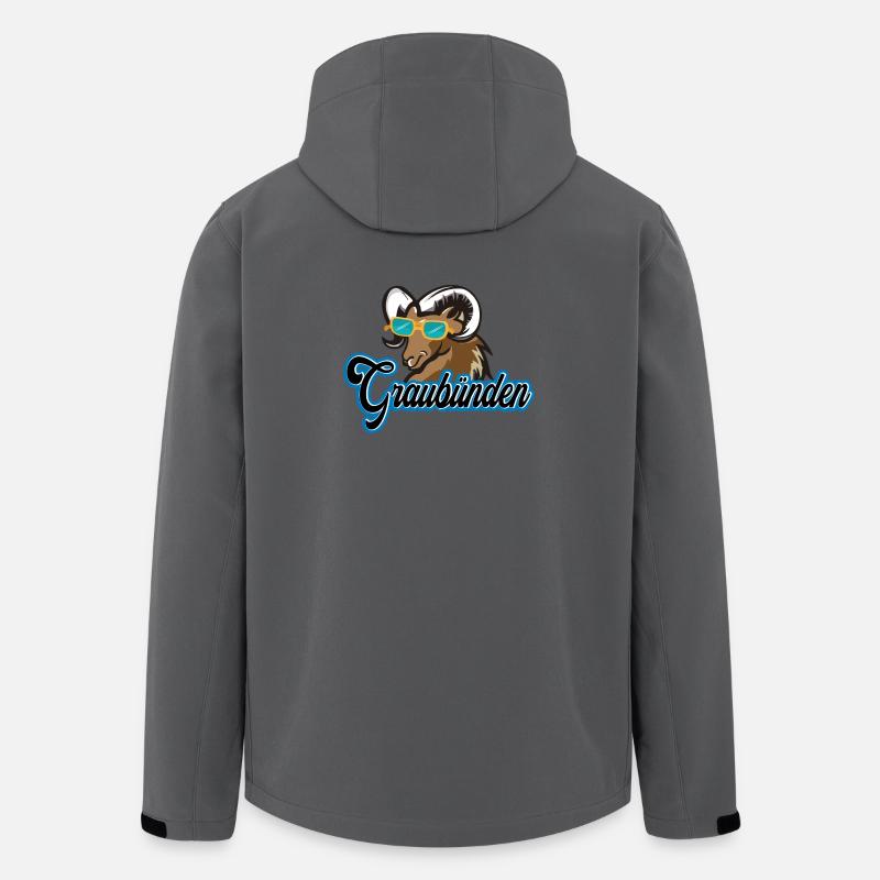 Graubünden Steinbock Stil - Recycelte Männer Softshell-Jacke von Stanley/Stella - Anthrazit