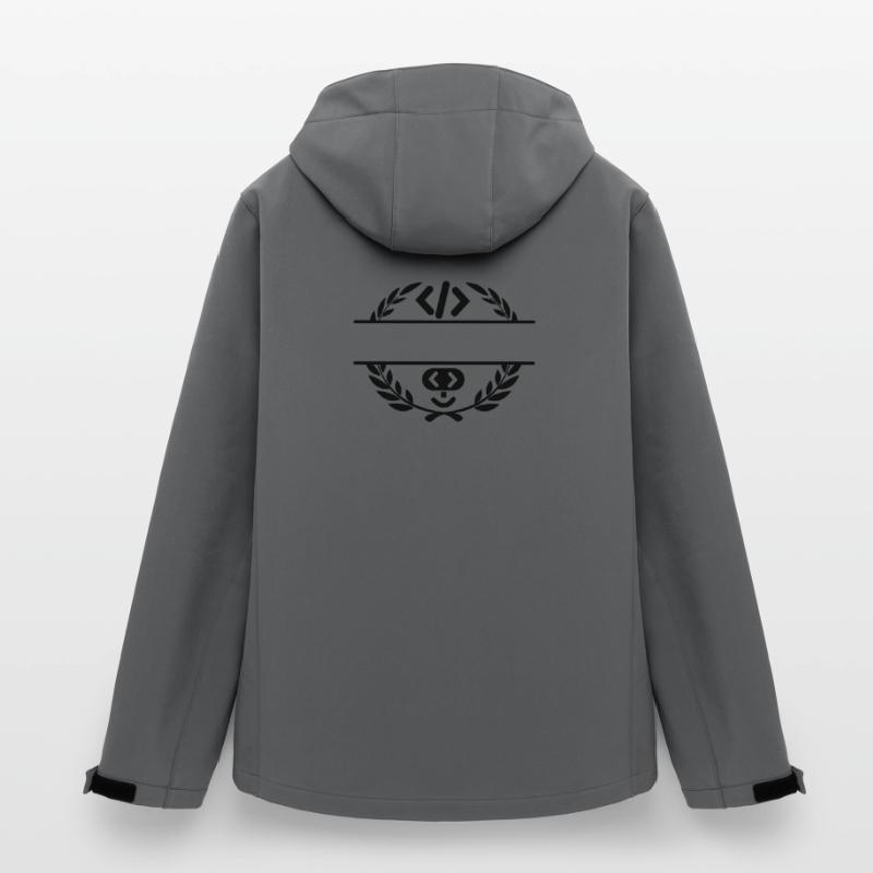 Code logo and code smiley in laurel wreath Men’s Recycled Softshell Jacket Discoverer by Stanley/Stella