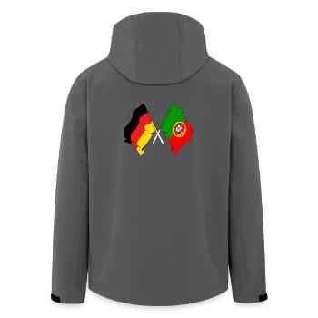 Flag of Germany and flag Portugal - Men’s Recycled Softshell Jacket by Stanley/Stella - anthracite - Back - AI Model Male 185 light (185cm)