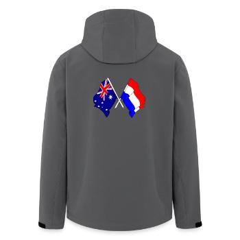Flag of Australia and flag of the Netherlands - Men’s Recycled Softshell Jacket by Stanley/Stella - anthracite - Back - AI Model Male 185 light (185cm)