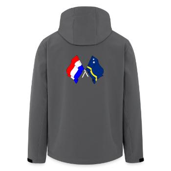 Flagge der Niederlande und Flagge von Curaçao - Recycelte Männer Softshell-Jacke von Stanley/Stella - Anthrazit - Hinten - AI Model Male 185 light (185cm)