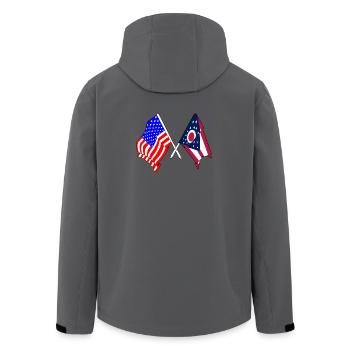 Drapeau des États-Unis et de l’État de l’Ohio franchi - Veste softshell homme en polyester recyclé Stanley/Stella - charbon - Dos - AI Model Male 185 light (185cm)