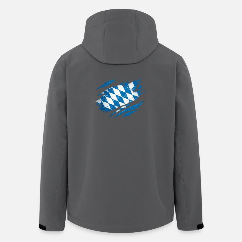 Bavière Drapeau bavarois - Veste softshell homme en polyester recyclé Stanley/Stella - charbon