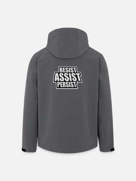 Resist Assist Persist Activism Motivation Logo - Men’s Recycled Softshell Jacket by Stanley/Stella - anthracite