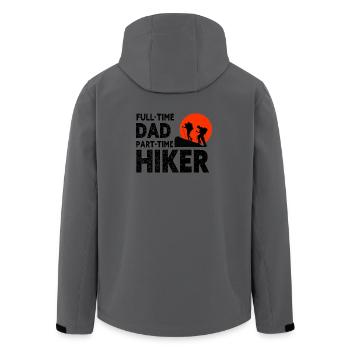 Full-Time Dad Part-Time Hiker – Dad Gift - Men’s Recycled Softshell Jacket by Stanley/Stella - anthracite - Back - AI Model Male 185 light (185cm)