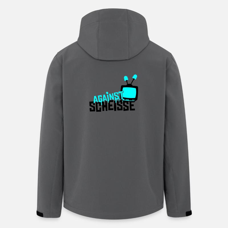 against scheisse - television - Recycelte Männer Softshell-Jacke von Stanley/Stella - Anthrazit