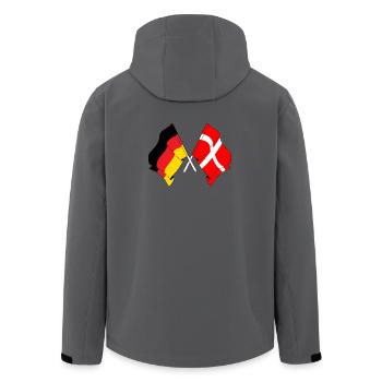 Flag of Germany and flag of Denmark - Men’s Recycled Softshell Jacket by Stanley/Stella - anthracite - Back - AI Model Male 185 light (185cm)