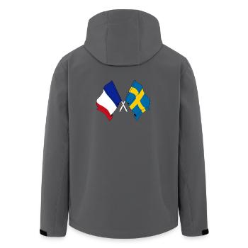 Flagge von Frankreich und Flagge Schweden - Recycelte Männer Softshell-Jacke von Stanley/Stella - Anthrazit - Hinten - AI Model Male 185 light (185cm)