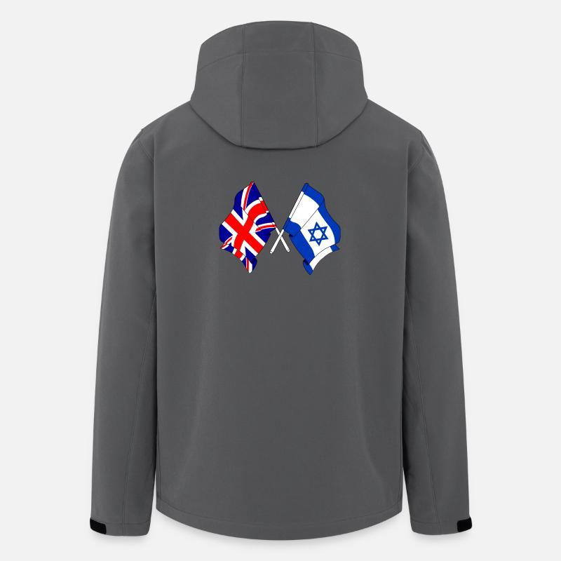 Drapeau de l’Angleterre et drapeau d’Israël - Veste softshell homme en polyester recyclé Stanley/Stella - charbon