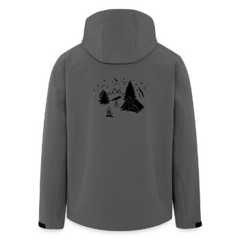 Sternenhimmel im Wald mit Starminokular - Recycelte Männer Softshell-Jacke von Stanley/Stella - Anthrazit - Hinten - AI Model Male 185 light (185cm)