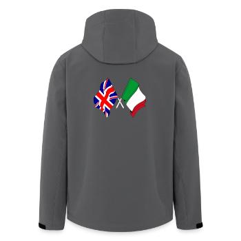 Flagge England, Flagge Italien - Recycelte Männer Softshell-Jacke von Stanley/Stella - Anthrazit - Hinten - AI Model Male 185 light (185cm)