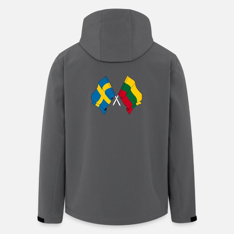 Drapeau Suède, drapeau Lituanie - Veste softshell homme en polyester recyclé Stanley/Stella - charbon